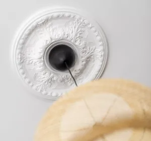 Decorative molding on ceiling