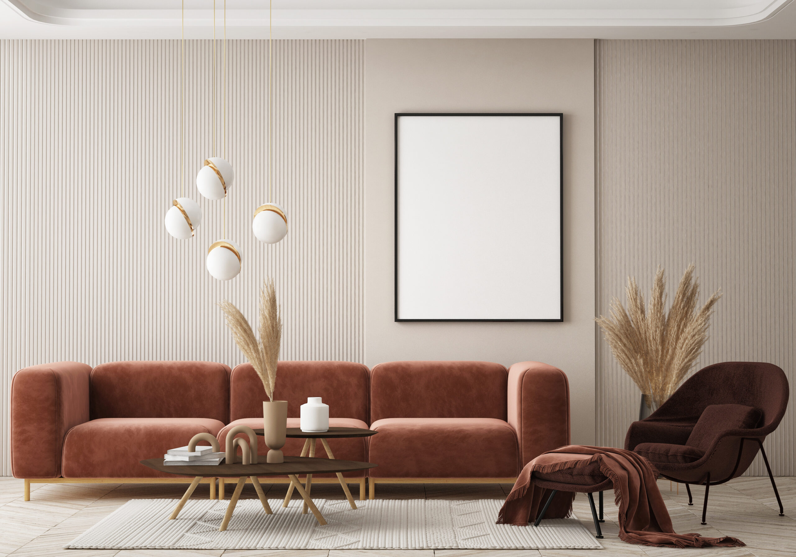 Mock,Up,Poster,Frame,In,Modern,Home,Interior,Background,,Living