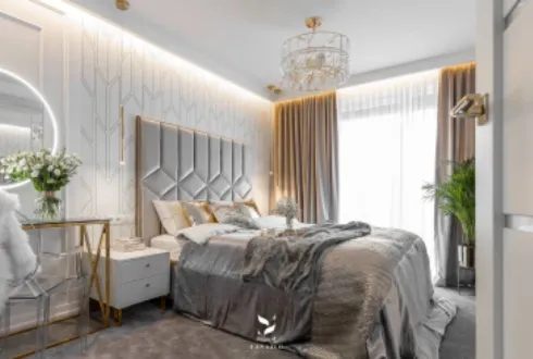 Sypialnia w stylu glamour